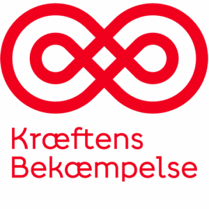 Kræftens Bekæmpelse logo med rød uendelighedstegn