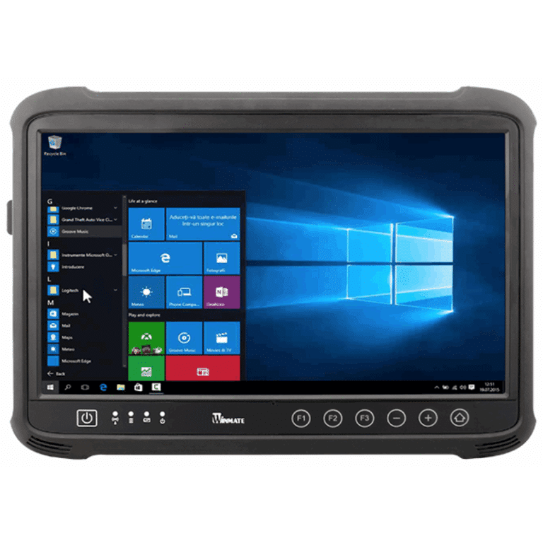 Robust tablet med Windows 10 startskærm