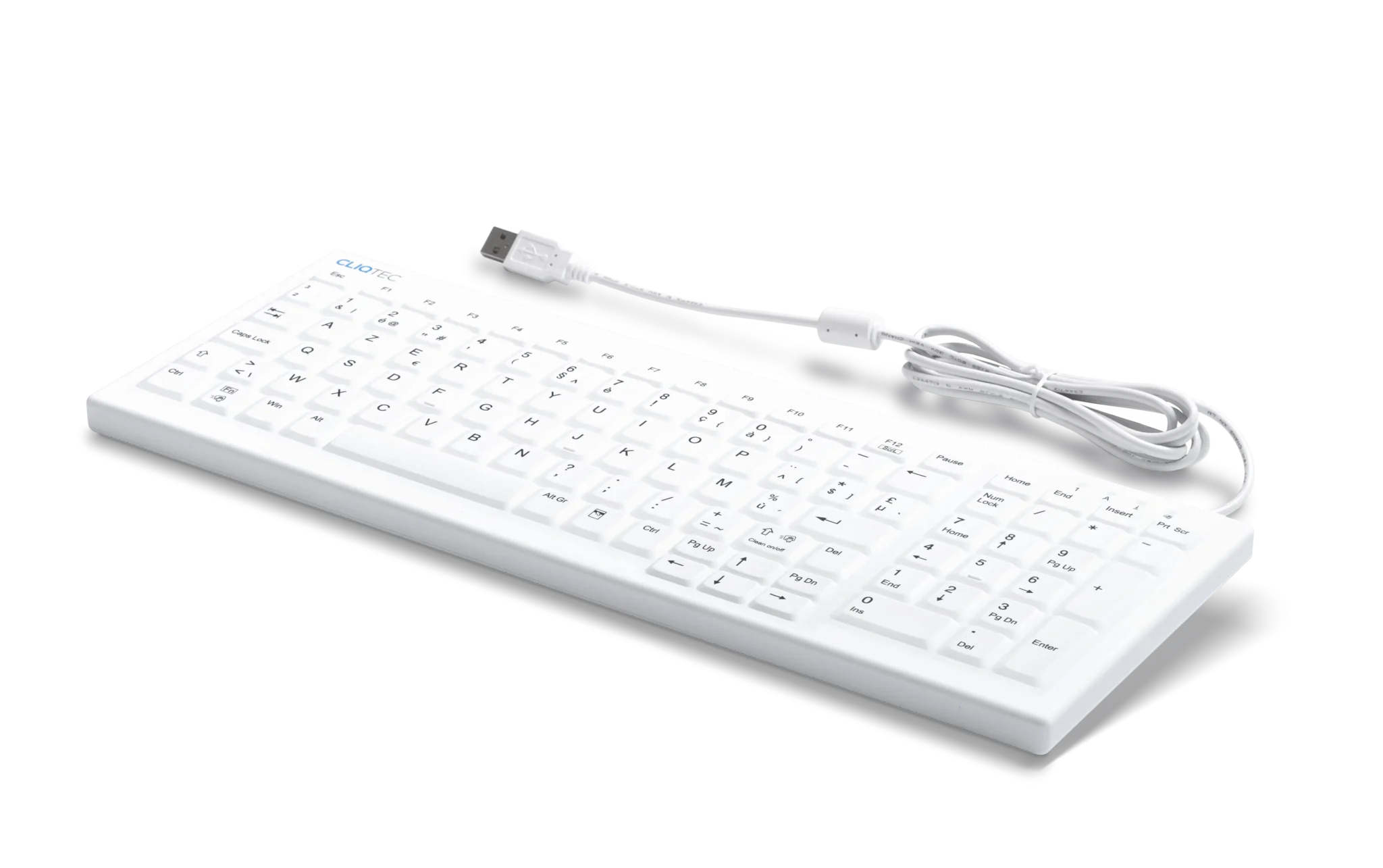 Hvid USB tastatur med numerisk blok