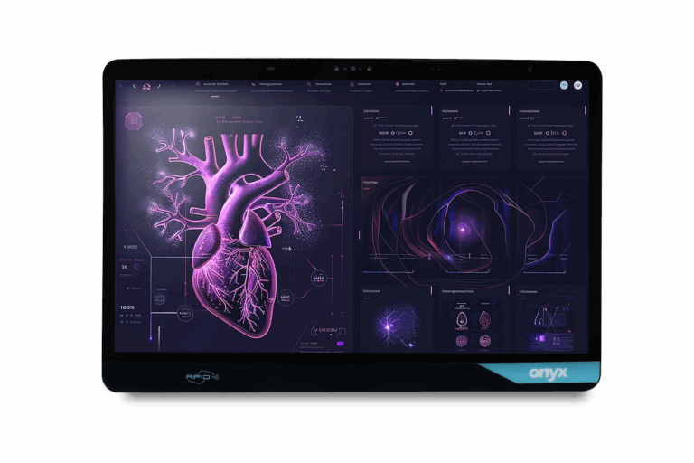 Digitalt hjerte-diagram på computerskærm