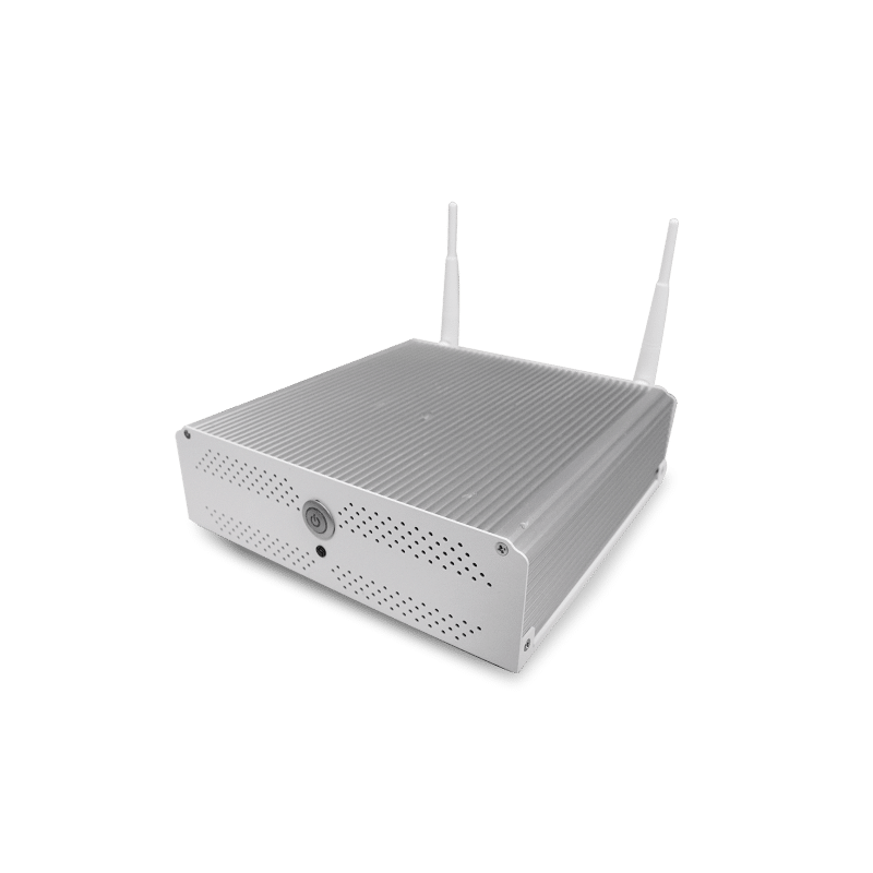Wireless router with two antennas in silver design