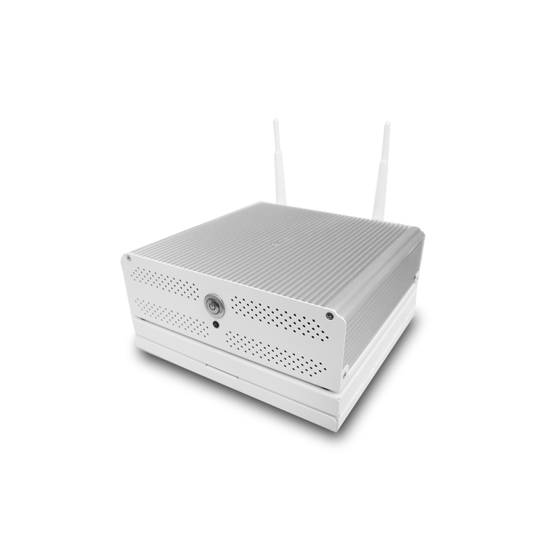 White wireless network server with two antennas