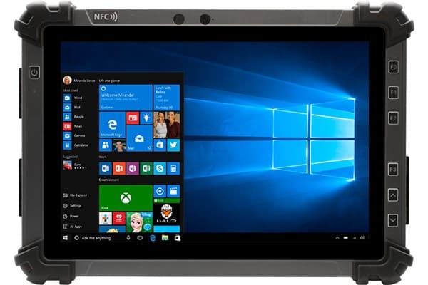Robust tablet med Windows 10 startskærm