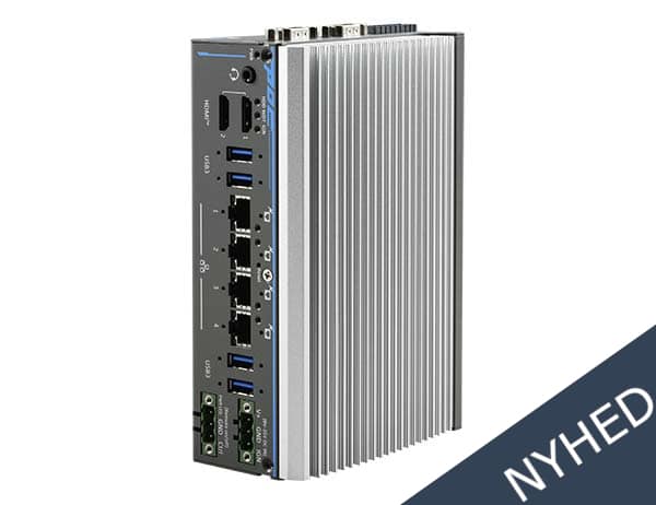 Industriel fanless computer med flere porte